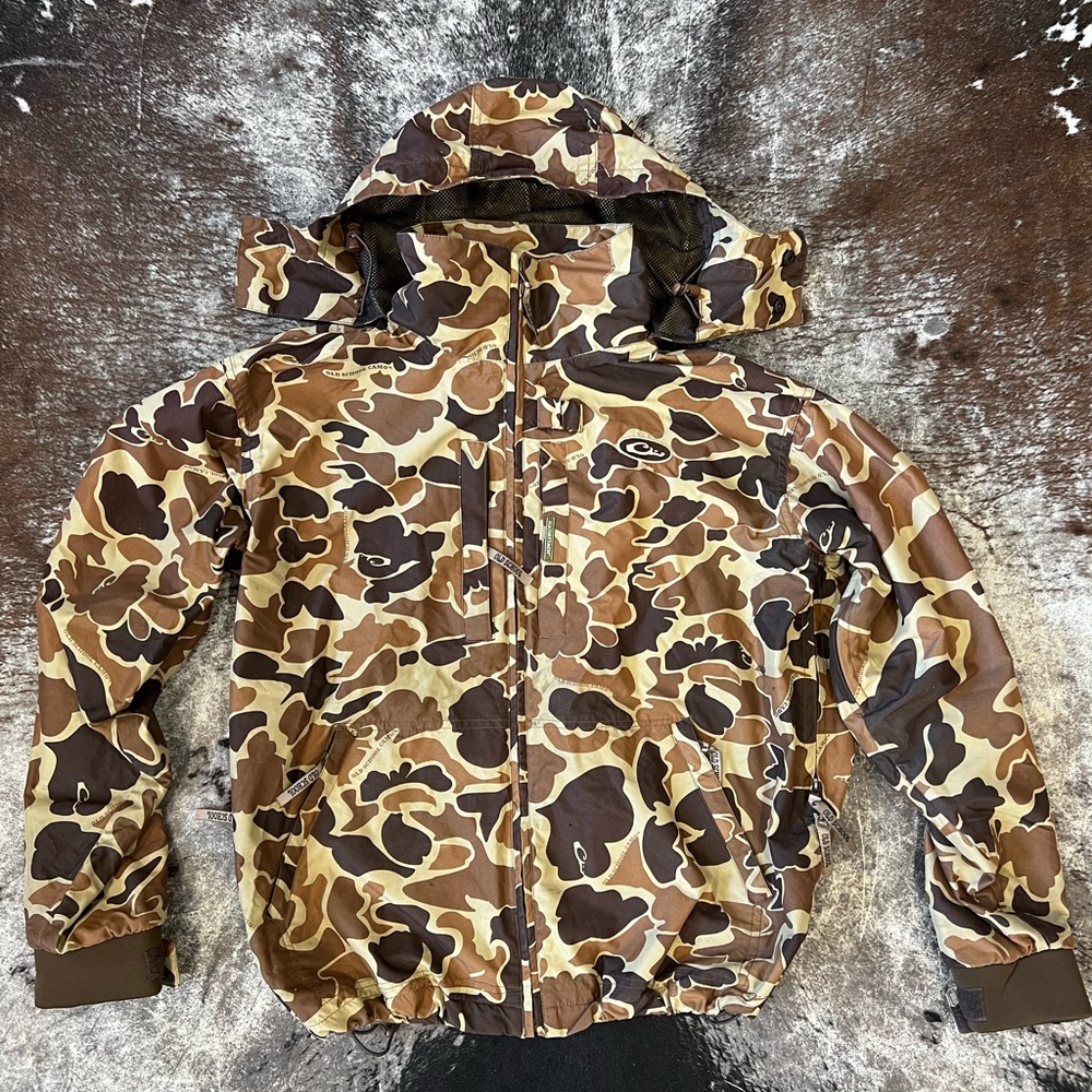 Drake Waterfowl Old School Camo EST heat escape jacket
